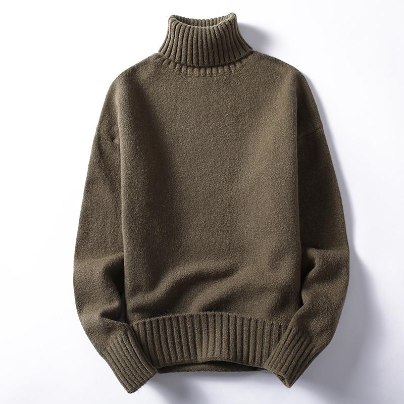 Men's Large Rib Detail Turtleneck Sweater (Multiple Colors)