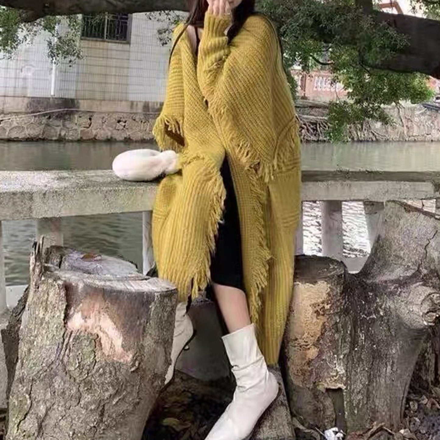 Long Alpaca Wool Sweater Coat (Multiple Colors)