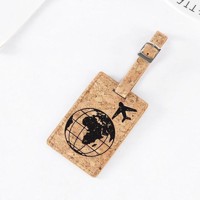 Earth Airplane Pattern Suitcase Cork Luggage Tag (Multiple Styles)