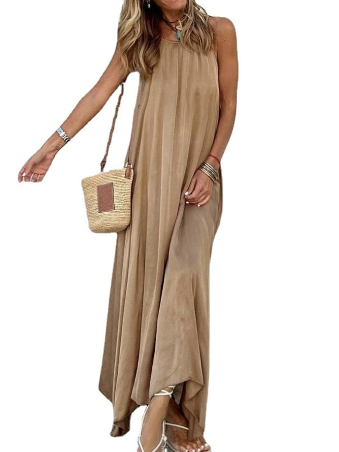 Long Loose Goddess Dress (Khaki)