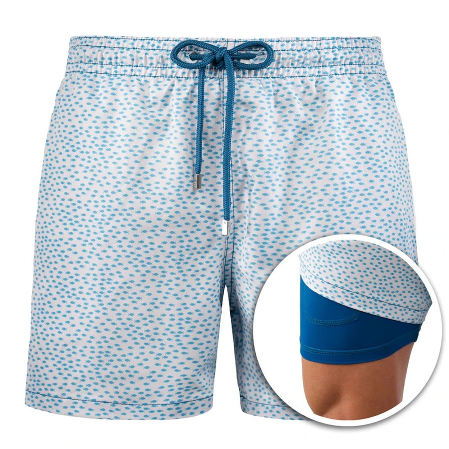 Mens Printed Board Shorts Double Layers (Multiple Patterns/Colors)