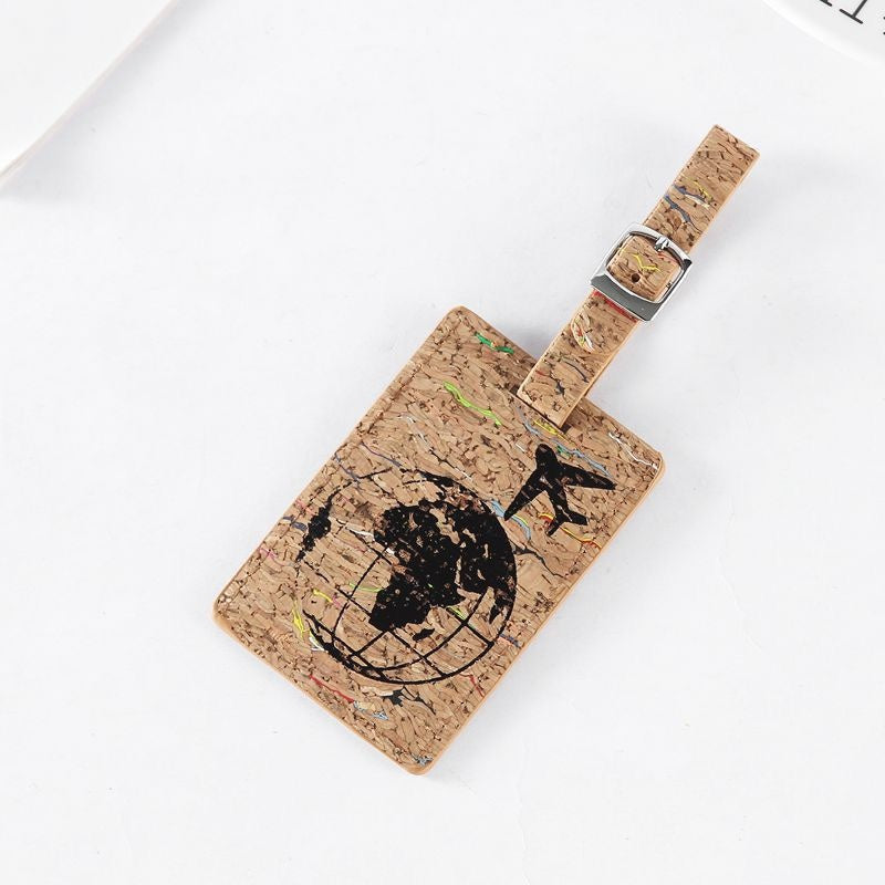 Earth Airplane Pattern Suitcase Cork Luggage Tag (Multiple Styles)