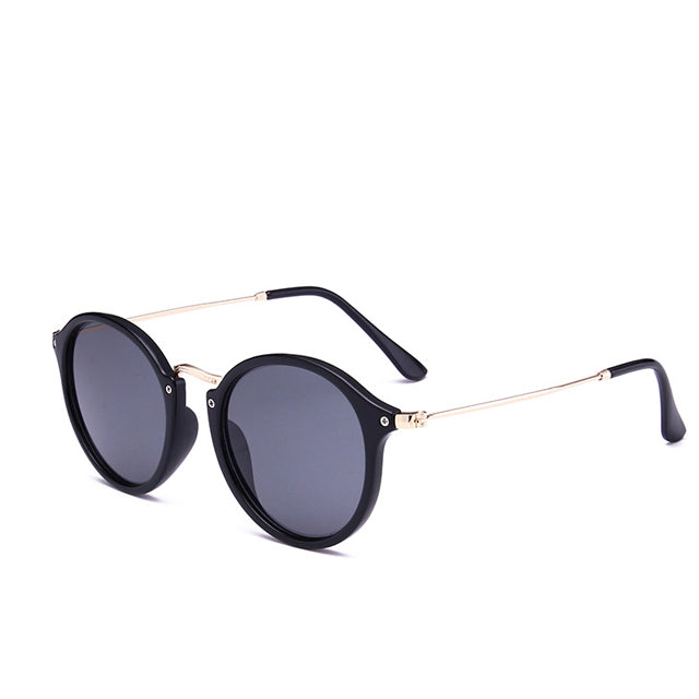 Metal Round Face Retro Driver Men And Women Sunglasses (Multiple Colors)