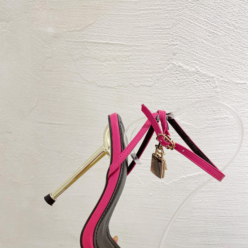 Lock & Key Pointed Thin Strap Stiletto Heels (Multiple Colors)