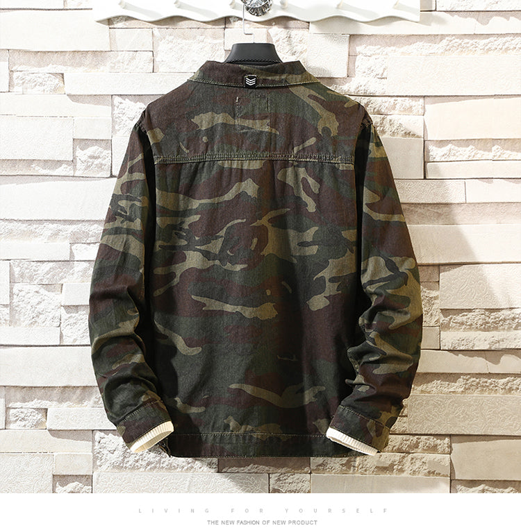 Mens Camouflage Denim Jacket