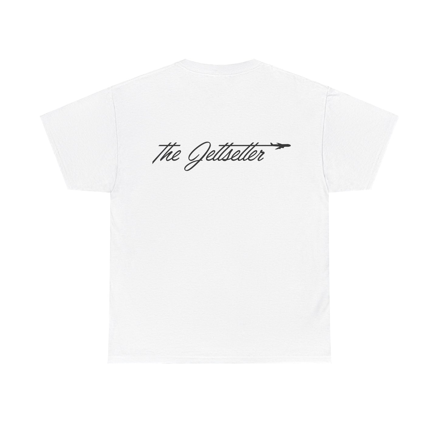 Unisex "The Jetsetter" Logo Heavy Cotton Tee (White)