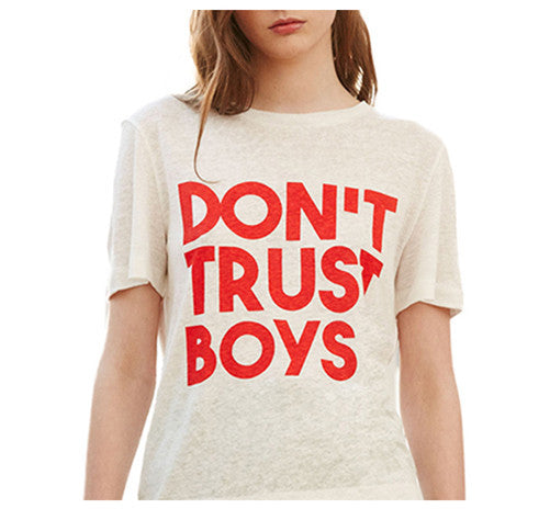 "Don't Trust Boys" Tee Shirt (White/Red)