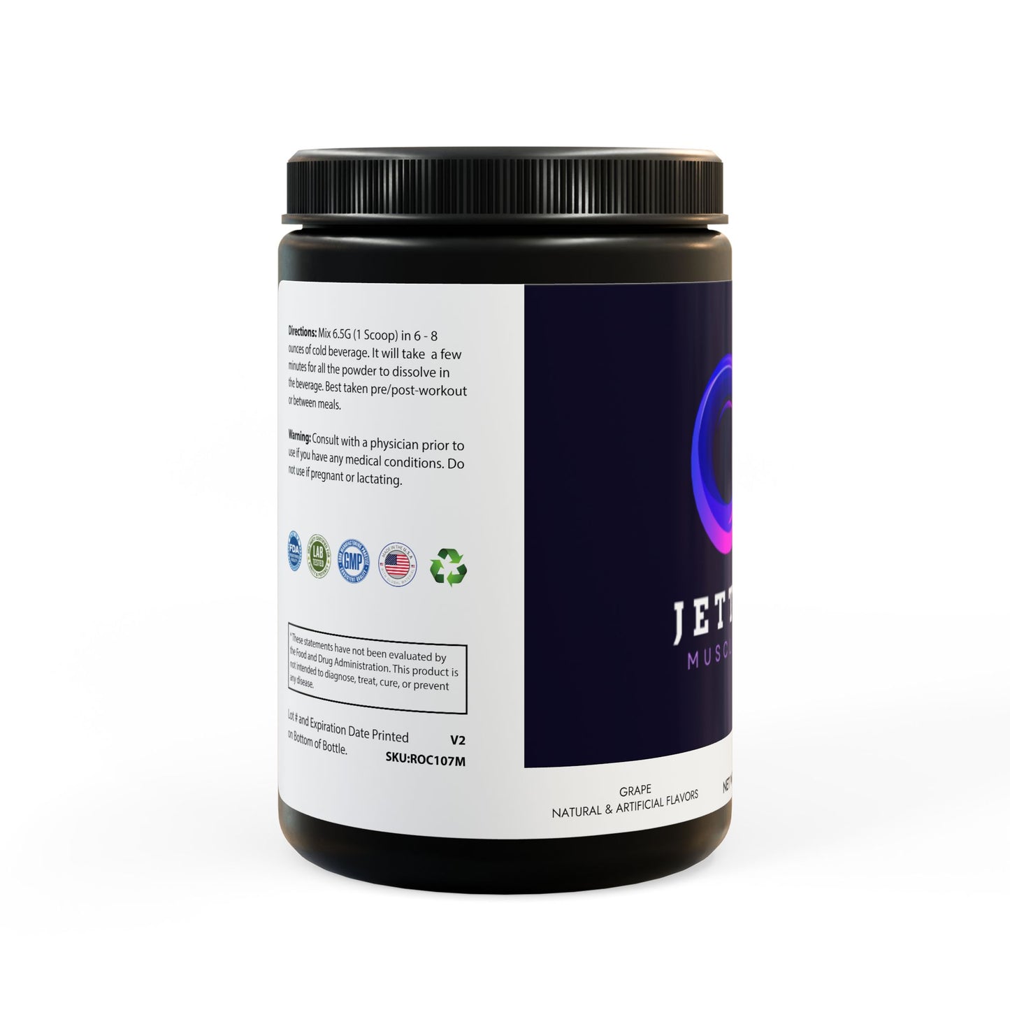 Jett Fuel BCAA Supplement, Grape (325g, 11.46oz, 50 servings)