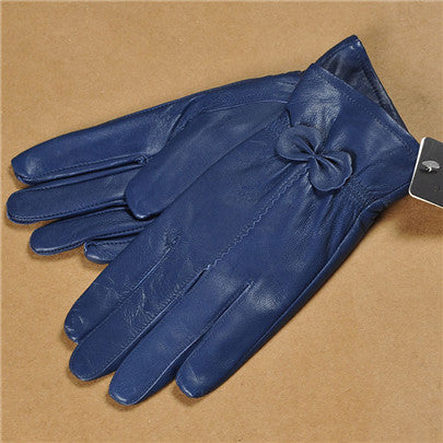 Women's Sheepskin Bow Driving Gloves (Multiple Colors)