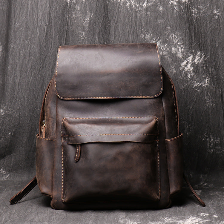 Retro Genuine Leather Backpack (Multiple Colors)