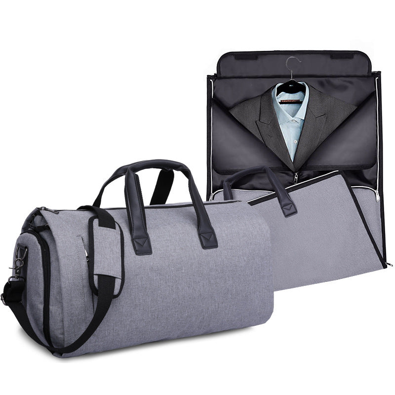 Large-Capacity Travel Duffle w/Cylinder Folding Garment/Suit Bag (Multiple Colors)