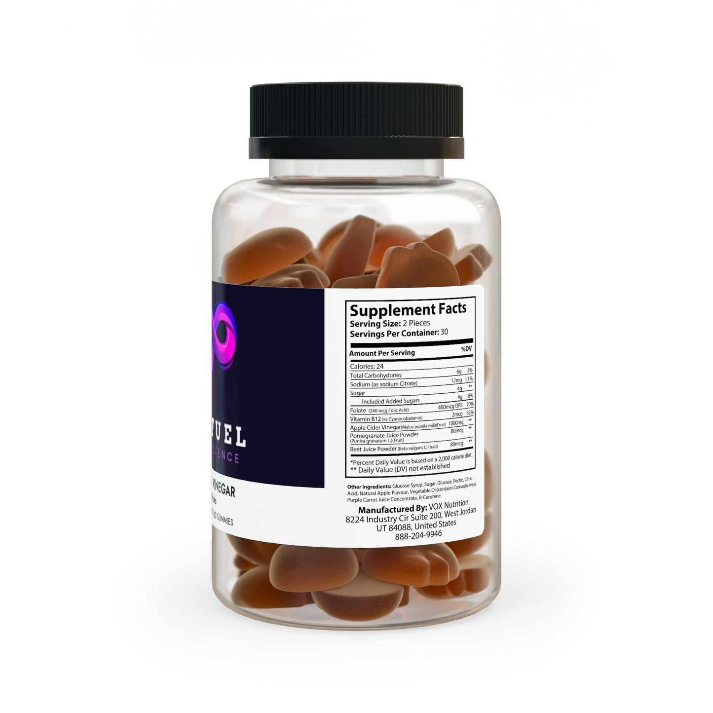 Jett Fuel Apple Cider Vinegar Gummies (60 Gummies)