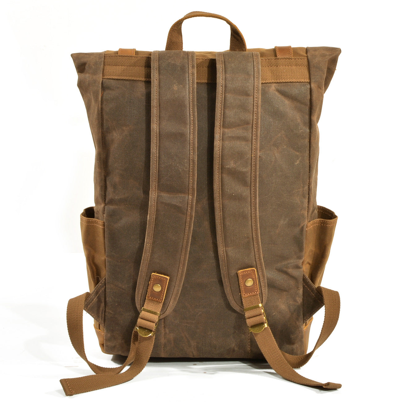 Large Capacity Waterproof Cowhide/Canvas Backpack (Multiple Colors)