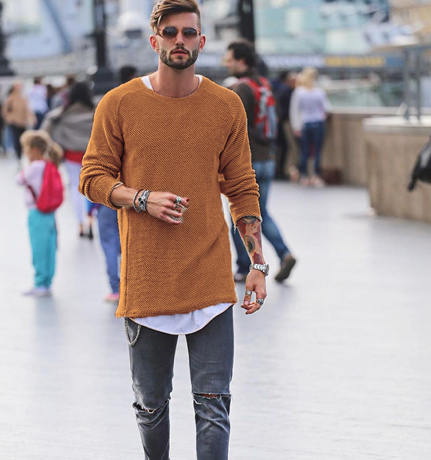 Men's Long Knit Sweater (Multiple Colors)