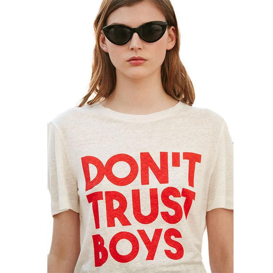 "Don't Trust Boys" Tee Shirt (White/Red)