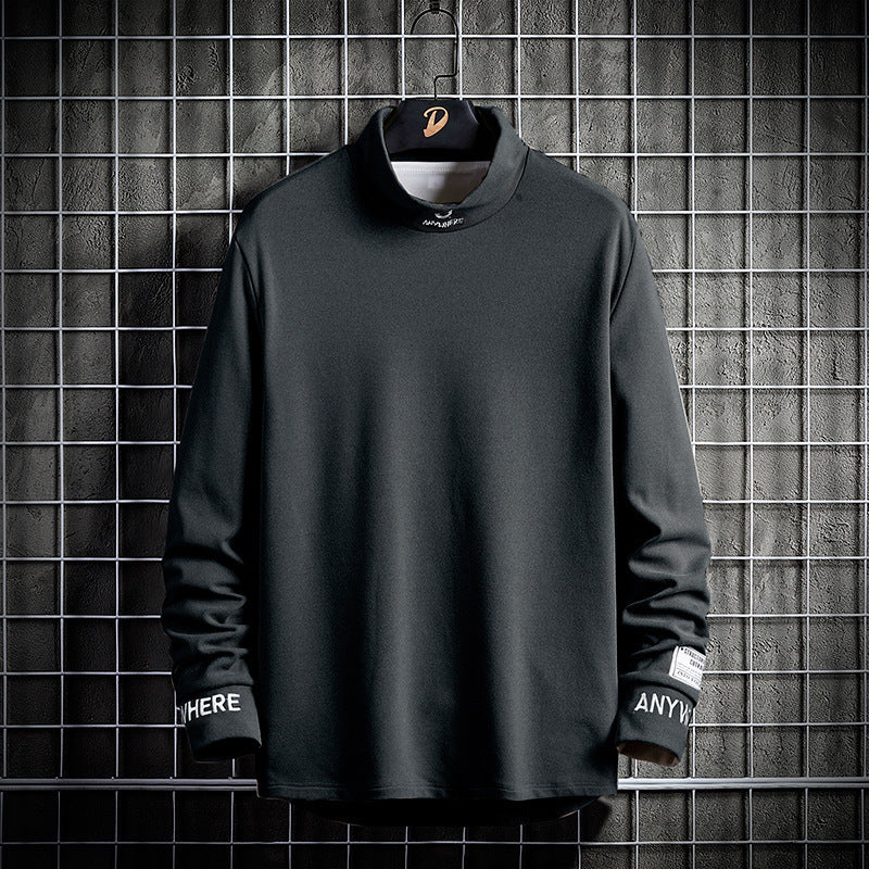 Mens "Anywhere" Designer Mock Neck Long Sleeve Shirt (Multiple Colors)