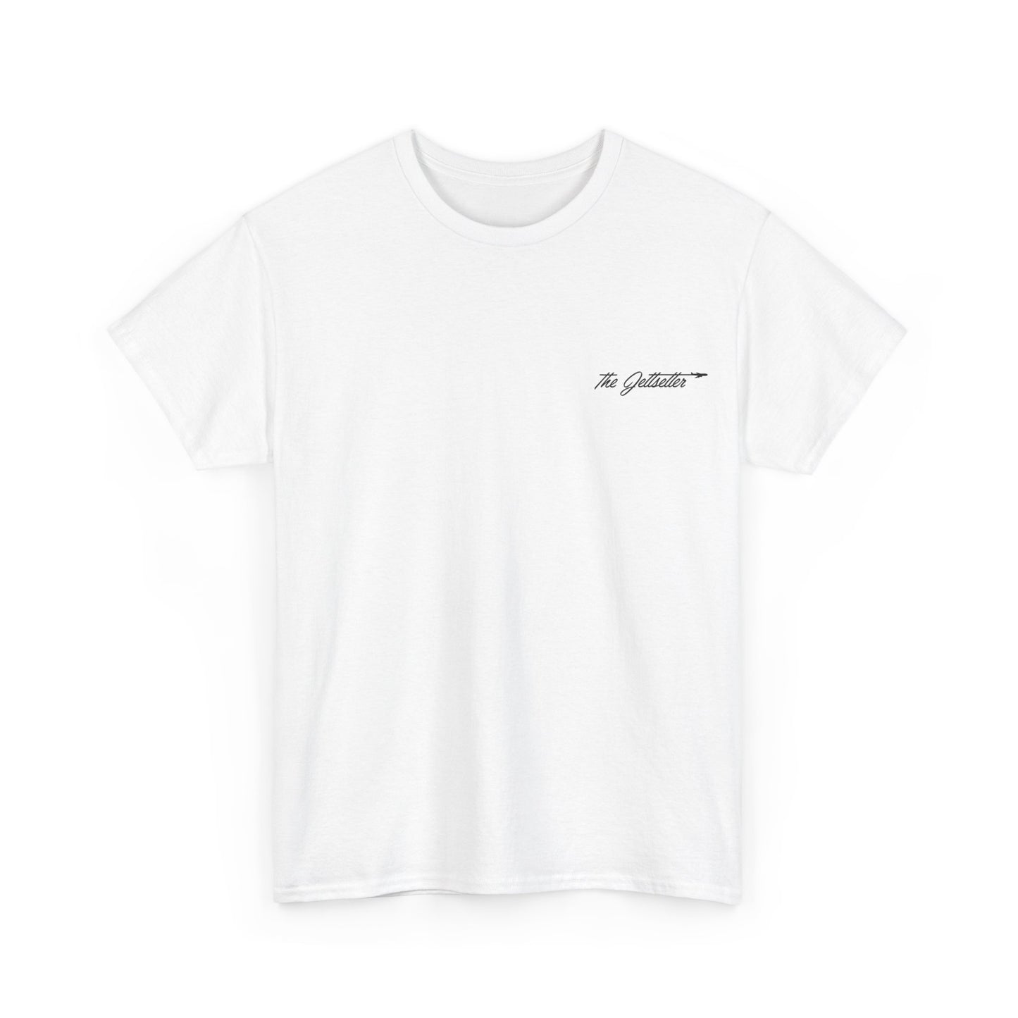 Unisex "The Jetsetter" Logo Heavy Cotton Tee (White)