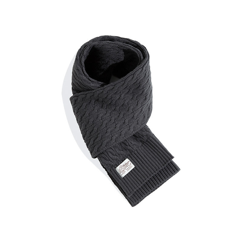 Mens Retro Twist Knitted Wool Scarf (Multiple Colors)