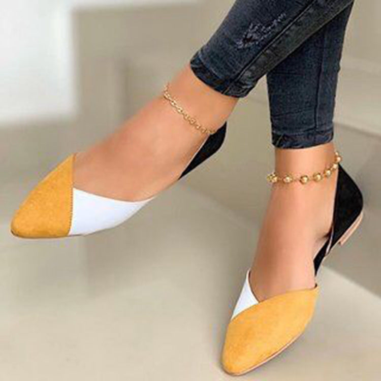 Retro Contrast Rounded Point Flat Shoe (Multiple Colors)