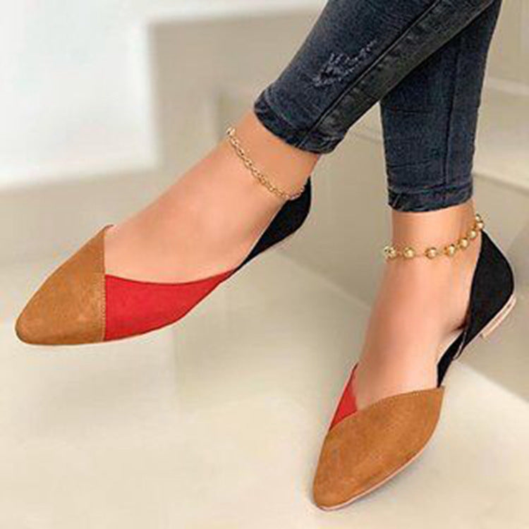 Retro Contrast Rounded Point Flat Shoe (Multiple Colors)