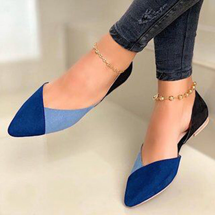 Retro Contrast Rounded Point Flat Shoe (Multiple Colors)