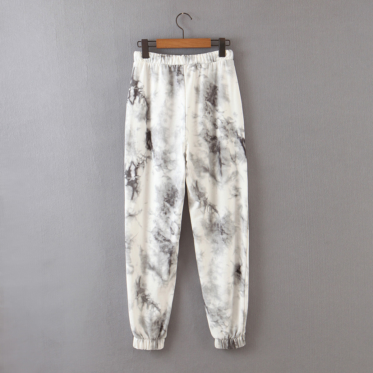 Womens Tie-Dye Printed Jogging Trousers With Tie At Waist