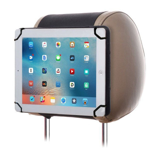 iPad Holder for Car Fits Over Head Rest (Black) 7-11 Inch