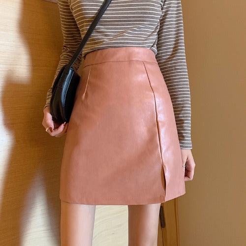 HOT Fashion Vegan Leather Bodycon High Waisted Pencil Skirt (Multiple Colors)