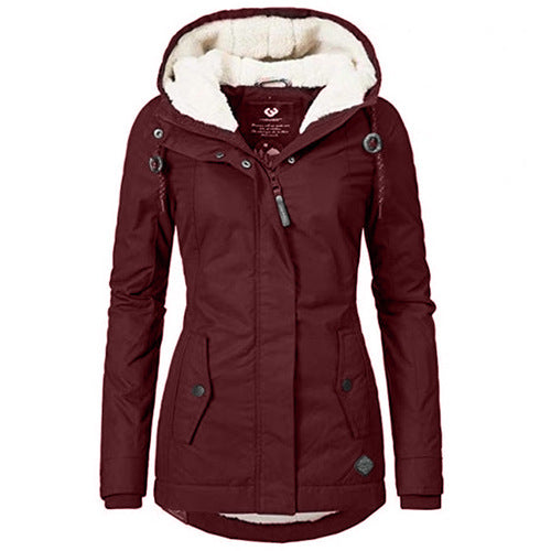 Womens Winter Sherpa Lined Hooded Zip Coat (Multiple Colors)