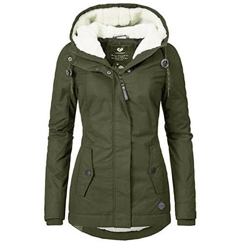 Womens Winter Sherpa Lined Hooded Zip Coat (Multiple Colors)