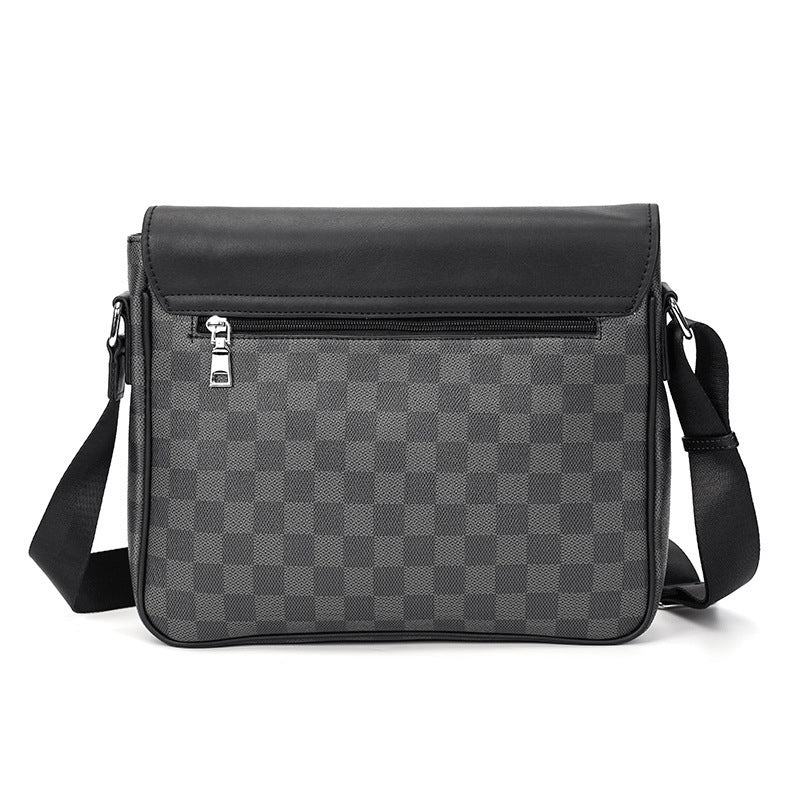 Mens Designer Inspired Messenger Bag (Black/Gray)