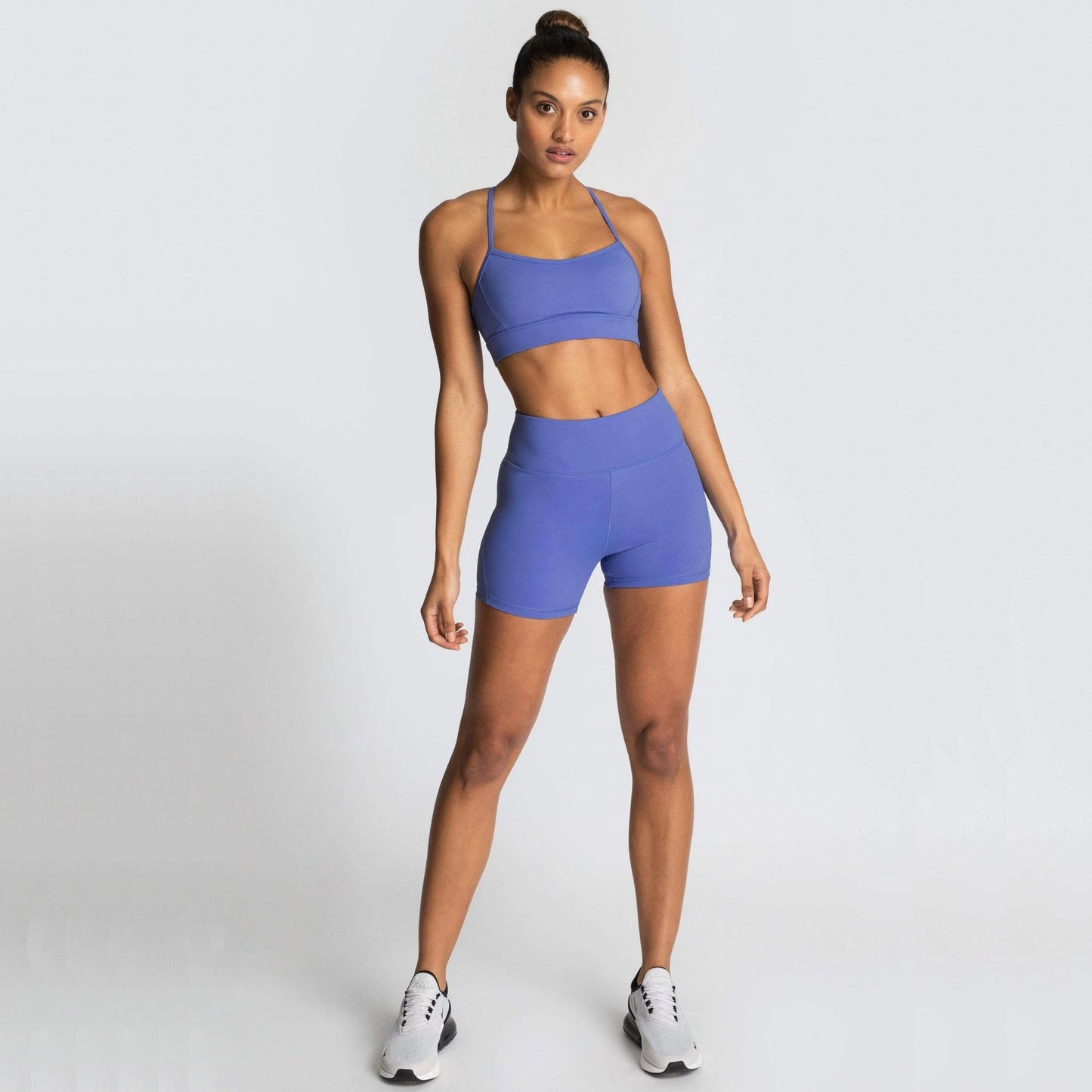 Shorts and Spaghetti Strap Crop Top Fitness Sports Short Set (Multiple Colors)