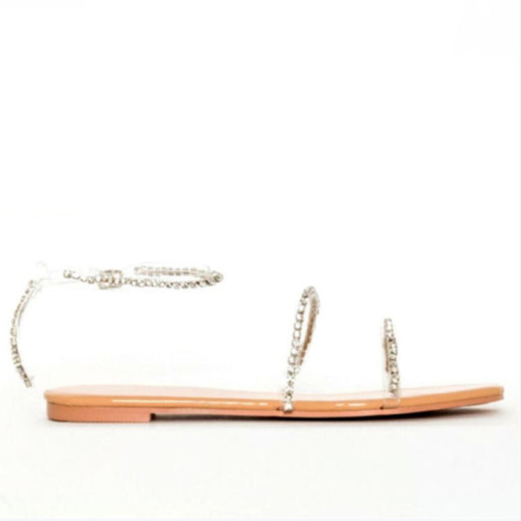 Rhinestone Strap Flat Sandals (Multiple Colors)