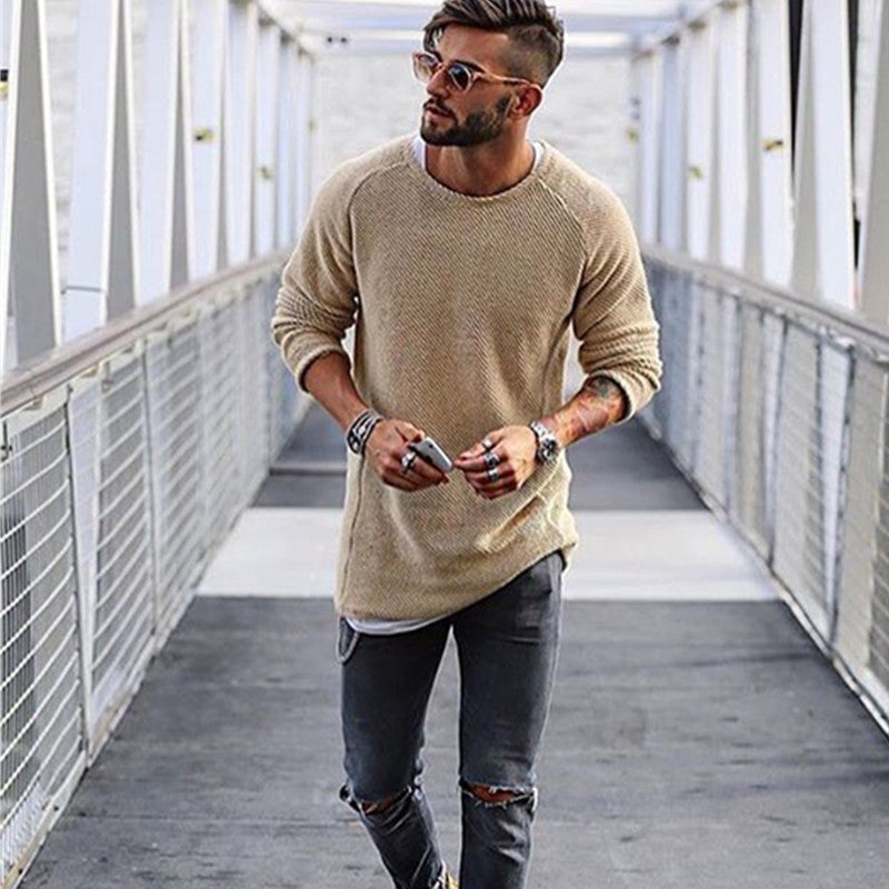 Men's Long Knit Sweater (Multiple Colors)