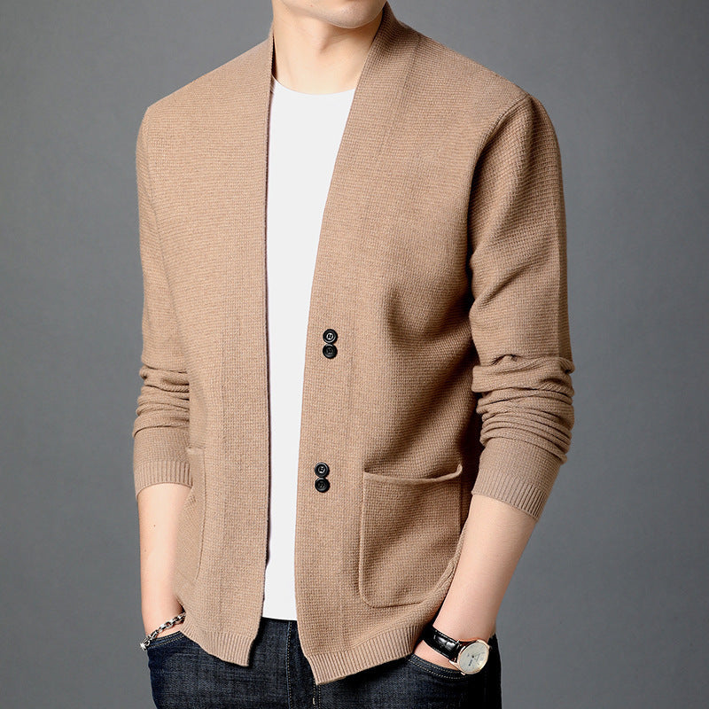 Men's Double Button Waffle Knit Cardigan (Multiple Colors)