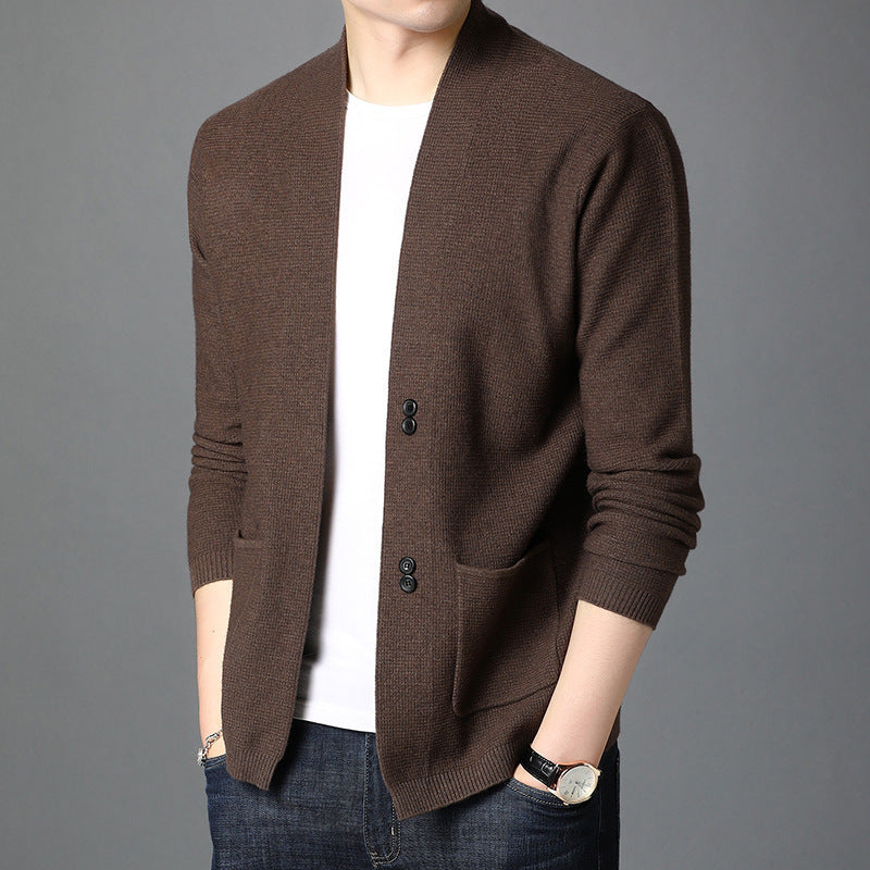 Men's Double Button Waffle Knit Cardigan (Multiple Colors)