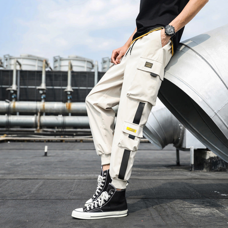 Nine Points Men's Cargo Pants w/Strap & Patch Detailing (Multiple Colors)