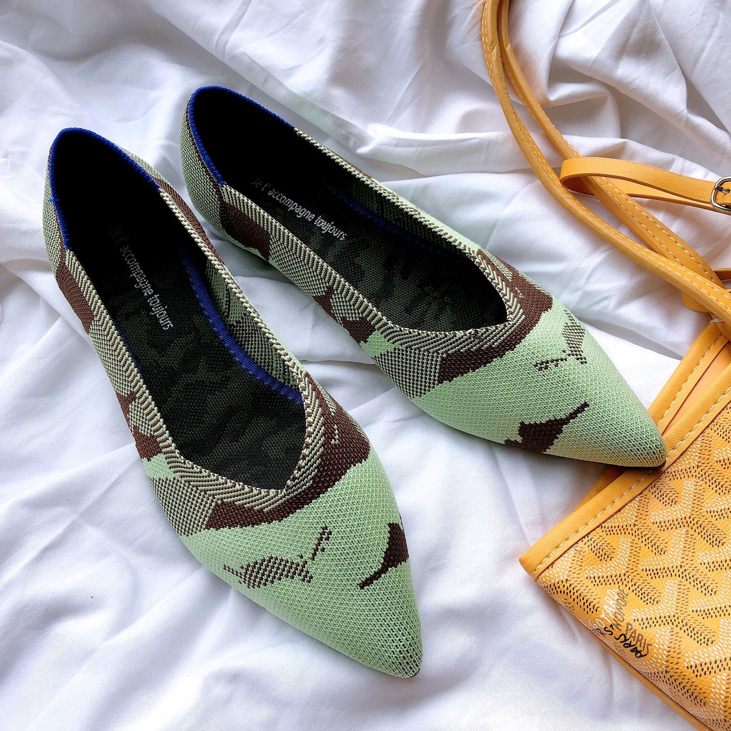 Flat Pointed Stylish Contrast Color Shoes (Multiple Colors/Patterns)