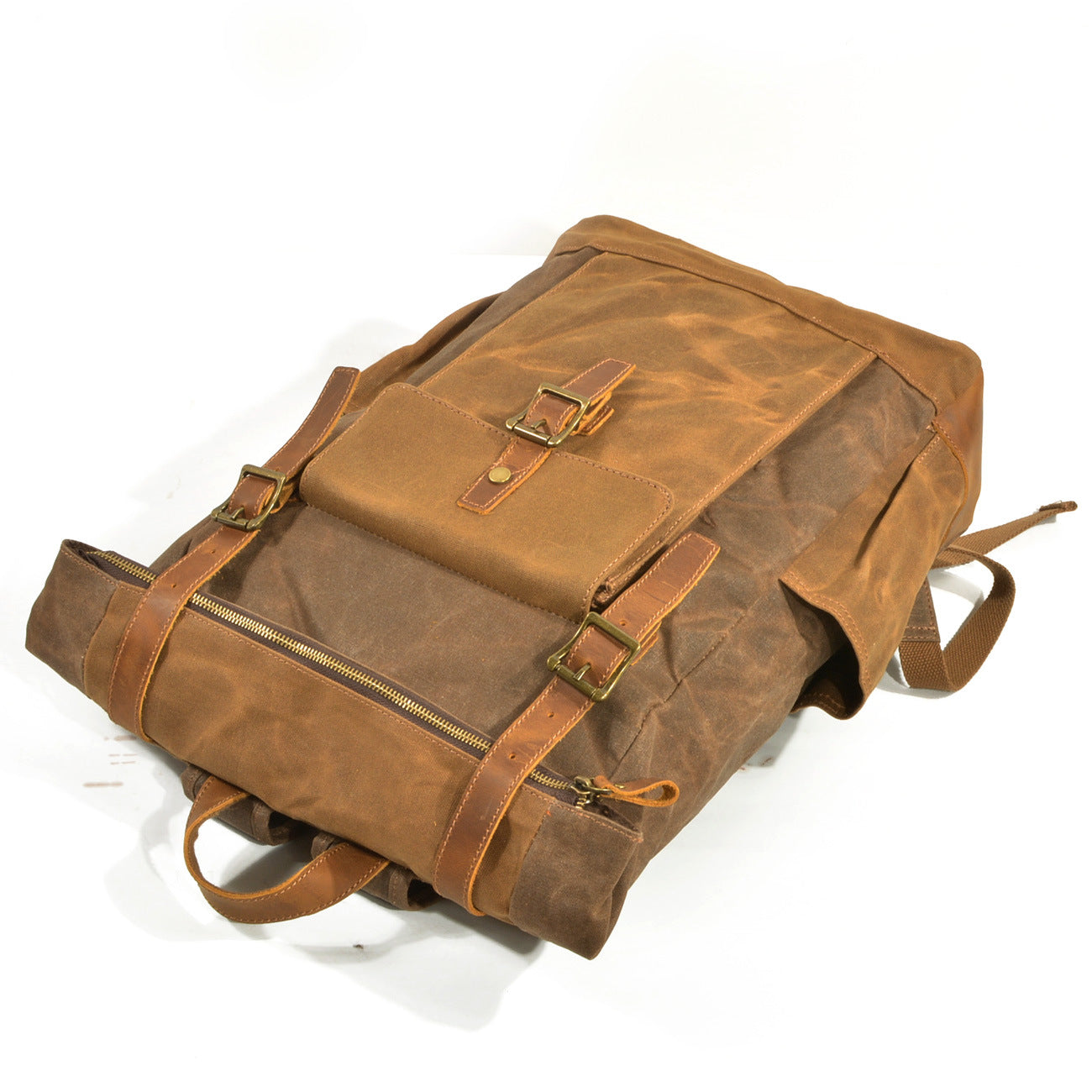 Large Capacity Waterproof Cowhide/Canvas Backpack (Multiple Colors)