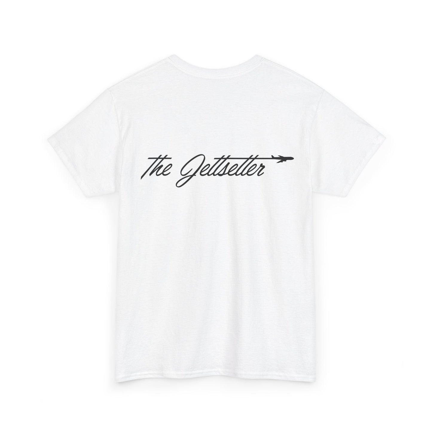 Unisex "The Jetsetter" Logo Heavy Cotton Tee (White)