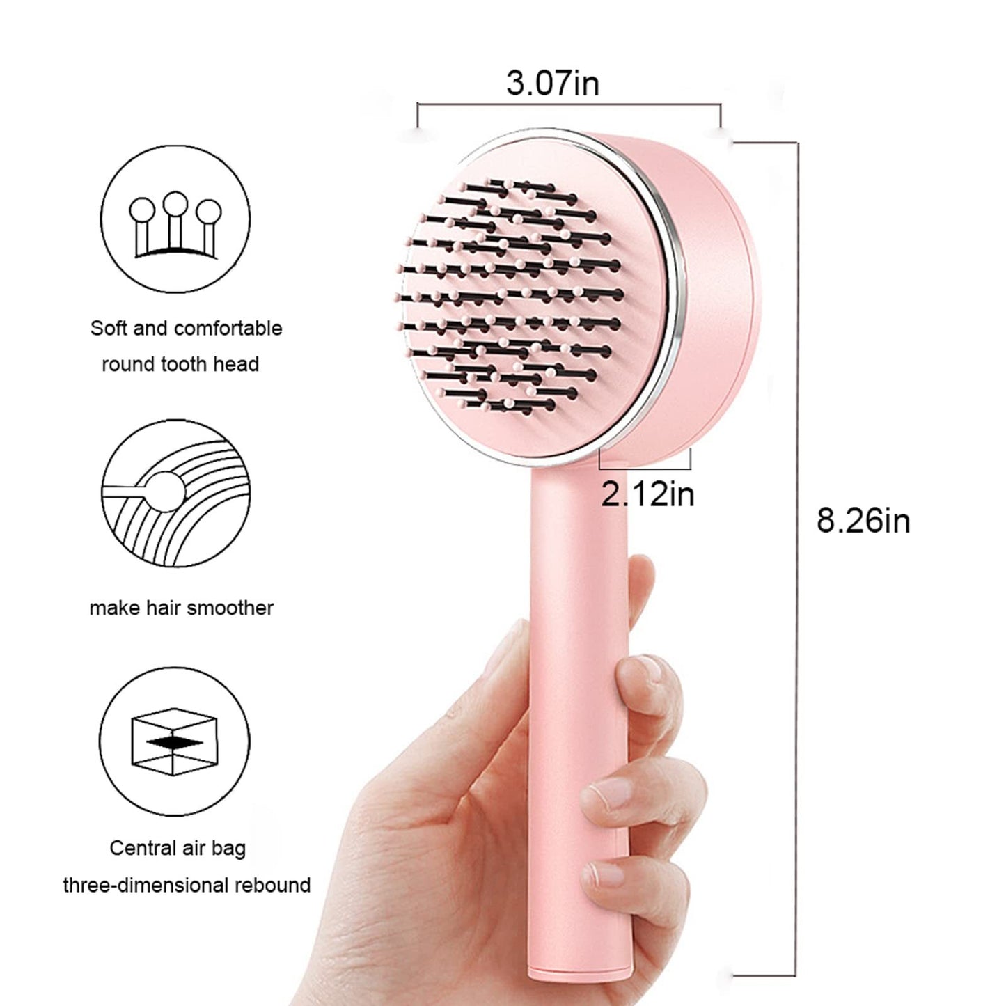 Rechargeable Self-cleaning Hair Brush w/Anti-Static Airbag Massage Comb  (Multiple Colors)