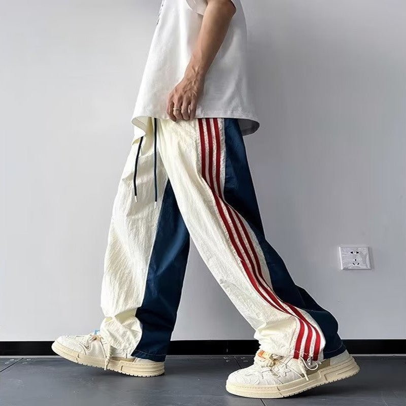 Contrast Track Pants w/Three Red Stripe Detail (Navy/White)