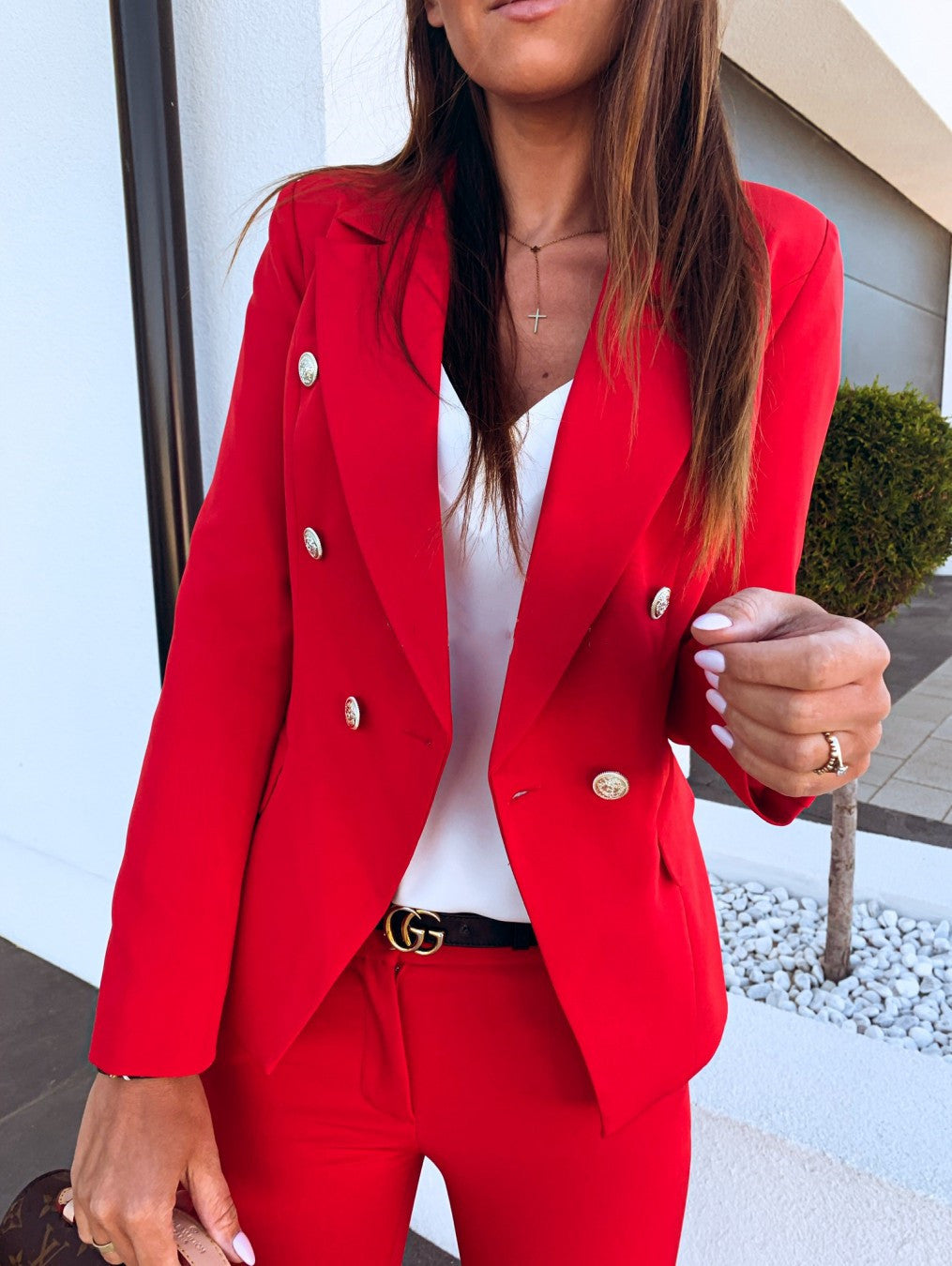 Metal Button Double Breasted Blazer (Multiple Colors)