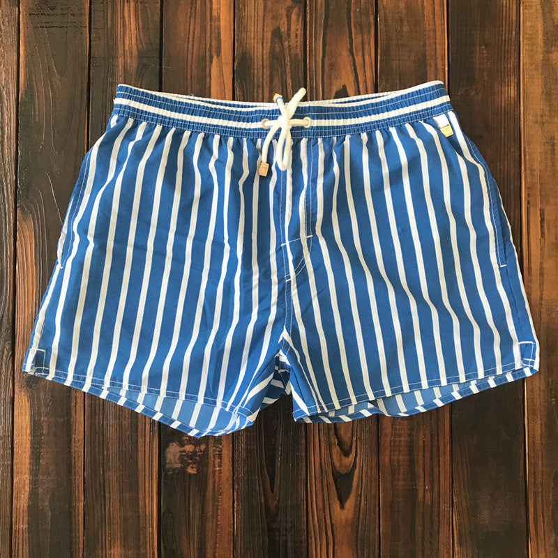 Men's Casual Striped Elastic Drawstring Waist w/Lining Swim Shorts (Multiple Colors/Patterns)