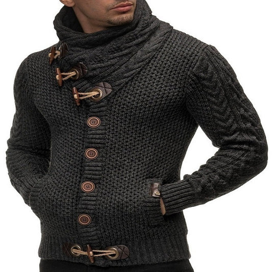 Men's Cable Knit Grommet and Tie Sweater (Multiple Colors)