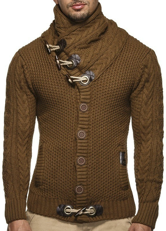 Men's Cable Knit Grommet and Tie Sweater (Multiple Colors)