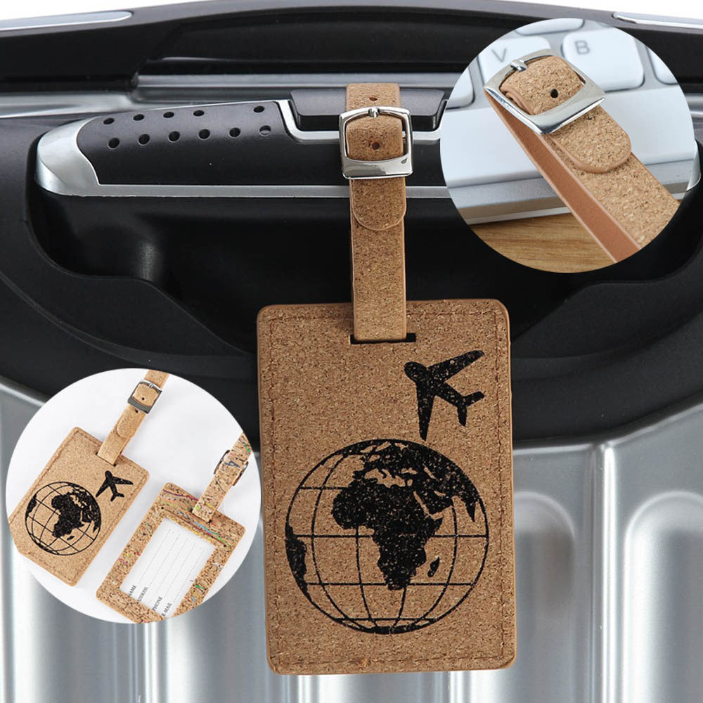 Earth Airplane Pattern Suitcase Cork Luggage Tag (Multiple Styles)