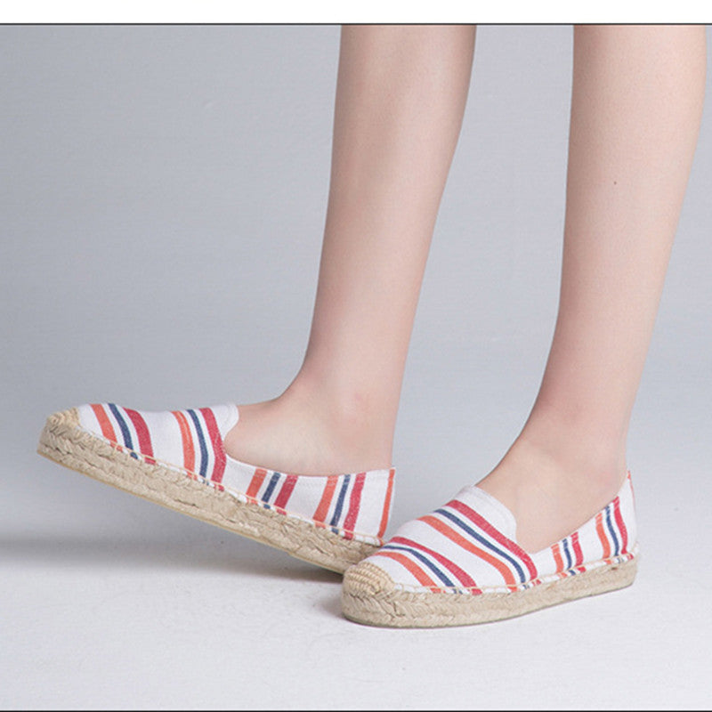 Breathable comfortable Striped Bohemian Womens Flat Shoes (Multiple Colors)