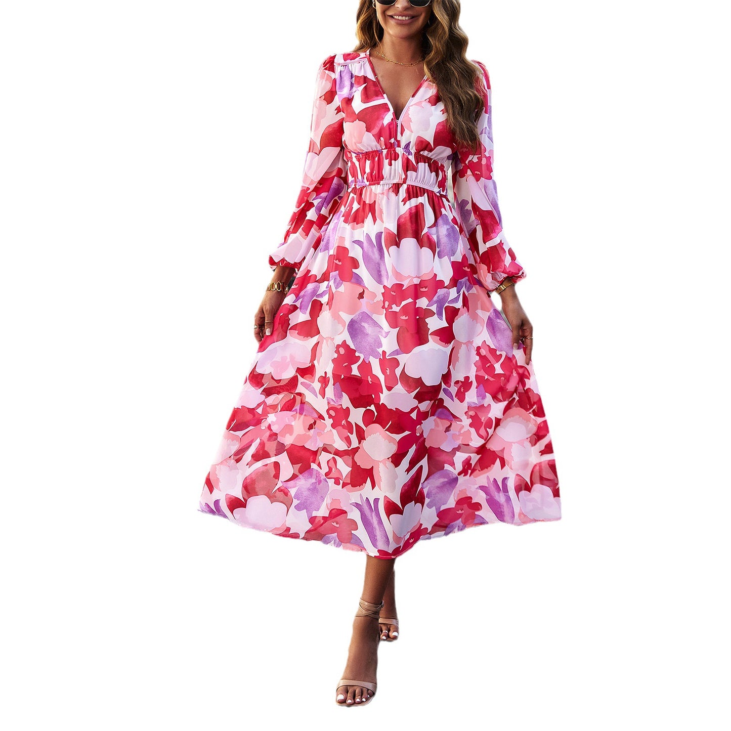 Chiffon Bohemian Casual Printed Dress (multiple Colors)