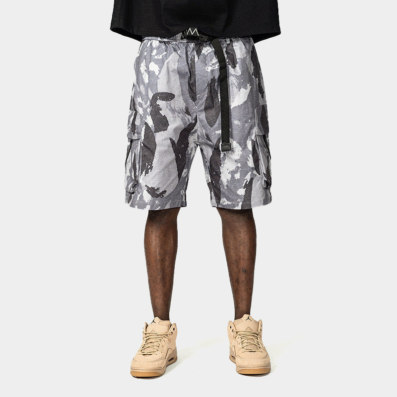 Mens Abstract Camouflage Cargo Shorts (Multiple Colors)